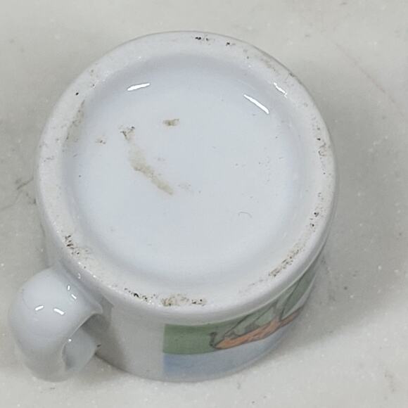 VTG Miniature Ceramic Safari Zoo Elephant Giraffes Mug Cup Collectible 1.25" - Picture 8 of 14